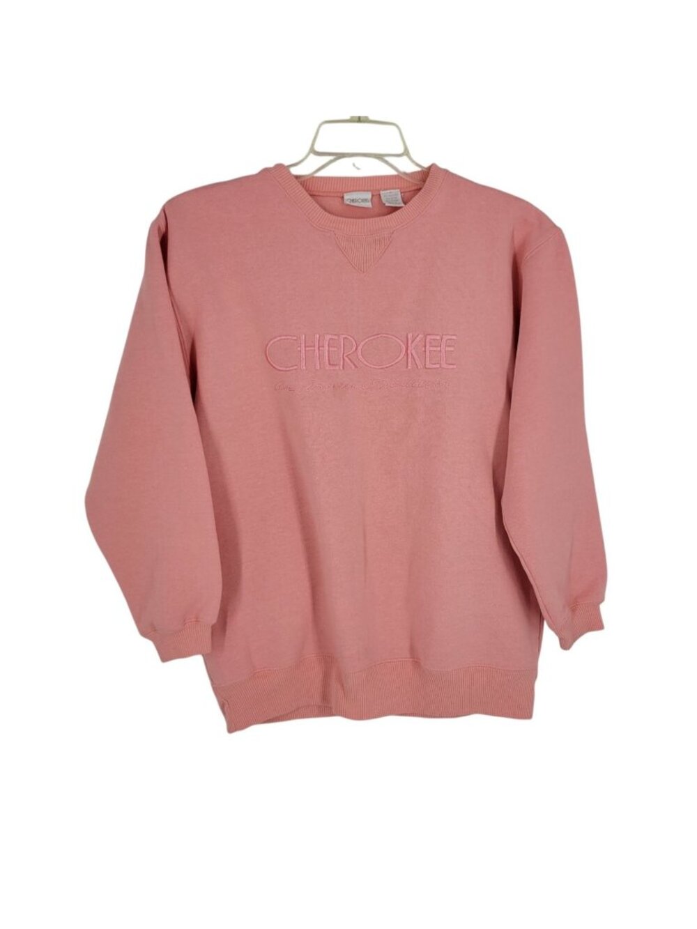 VTG Cherokee Small Pink Sweatshirt Embroidered Logo 90s Y2K Oversized Preppy